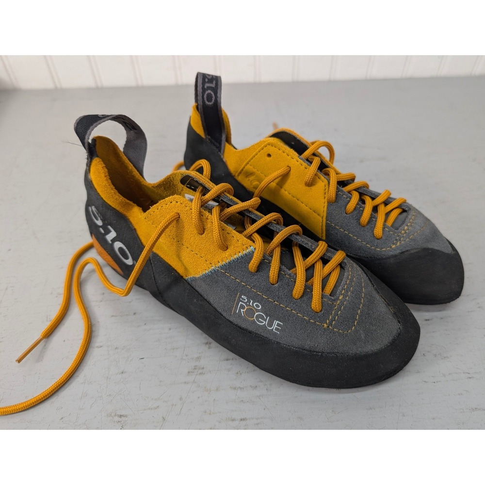 Five Ten Rogue Climbing Shoes Women's Size 5.5 Yellow Grey Stealth C4 Rubber USA